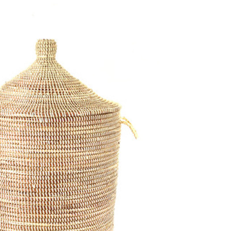 Large Dou Lid Storage Basket - Natural Monochrome