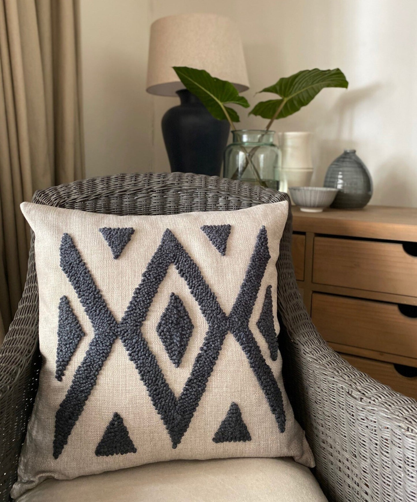 Punch Needle Ndebele Pillow