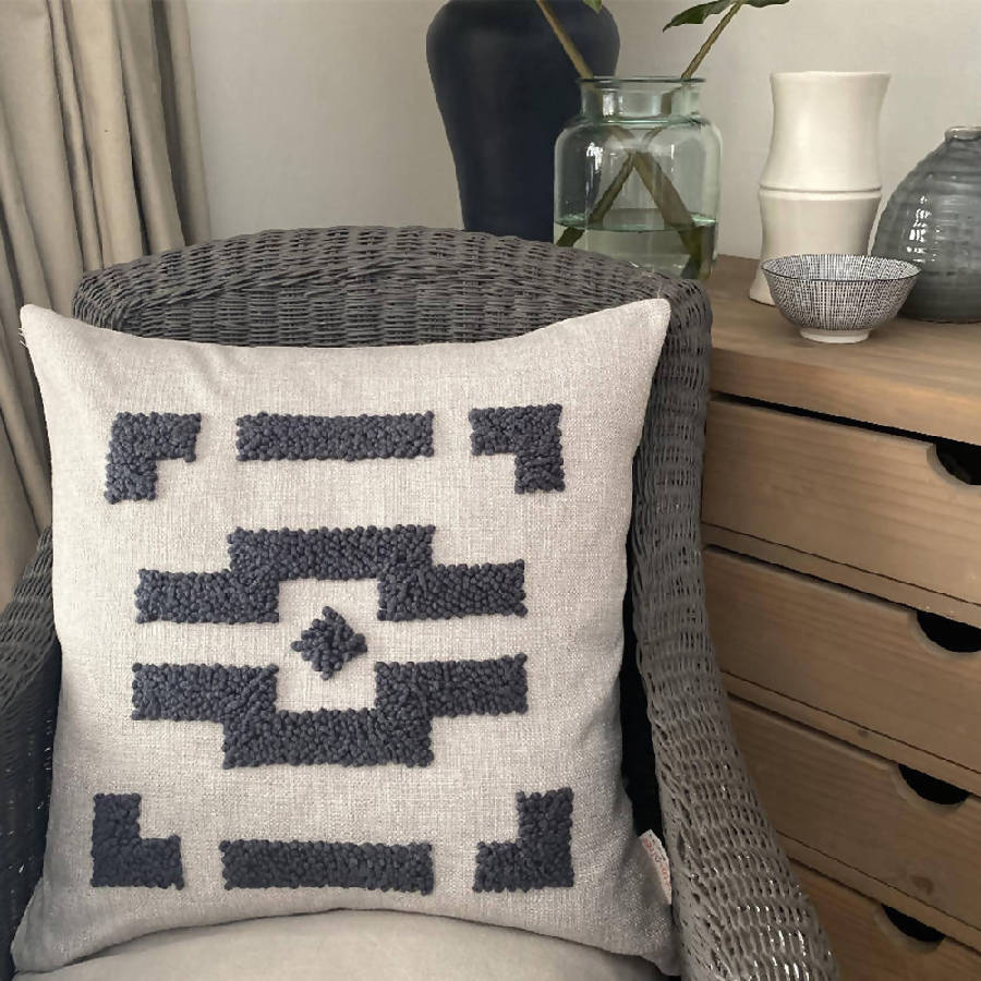 Punch Needle Ndebele Pillow